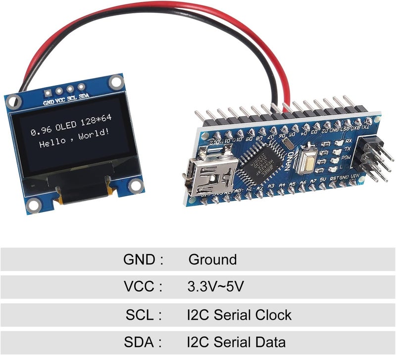 AiTrip 10 PCS 0.96 inch 12864 128X64 OLED LCD Display Board Module I2C IIC SSD1306 Driver 4 Pins Compatibile with Arduino Raspberry Pi (White) - Image 3